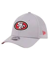New Era Men's Gray San Francisco 49ers Perforated 39THIRTY M-Crown Flex Hat