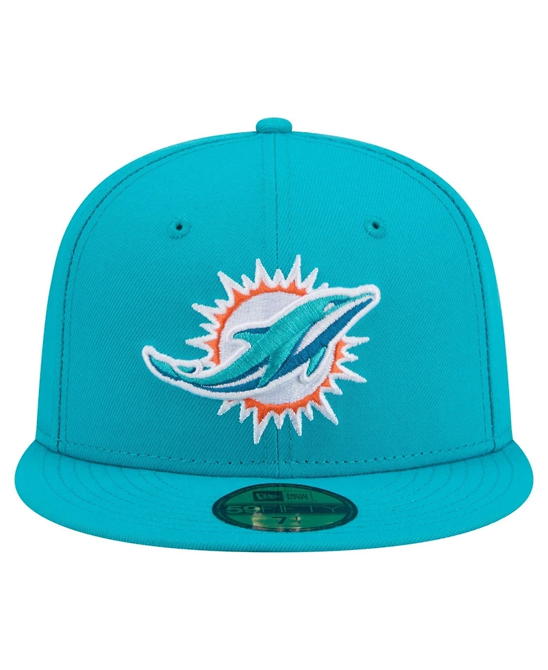 New Era Men's Aqua Miami Dolphins 59FIFTY Fitted Hat
