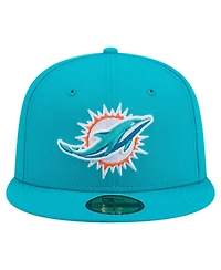 New Era Men's Aqua Miami Dolphins 59FIFTY Fitted Hat