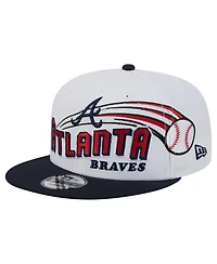 New Era Men's White Atlanta Braves Retro Sweep 9FIFTY Snapback Hat