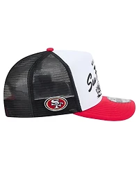 New Era Men's White/Scarlet San Francisco 49ers Foodie 9FIFTY A-Frame Trucker Snapback Hat