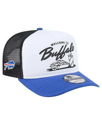 New Era Men's White/Royal Buffalo Bills Foodie 9FIFTY A-Frame Trucker Snapback Hat