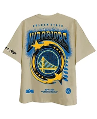 Two Hype Men's and Women's Cream Golden State Warriors Drip Dime Elevated Drop Shoulder T-Shirt