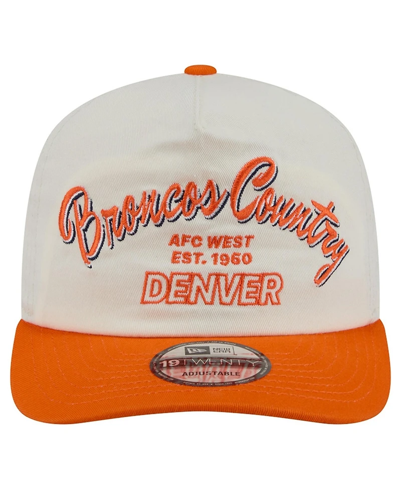 New Era Men's Cream Denver Broncos Script 19TWENTY Adjustable Hat