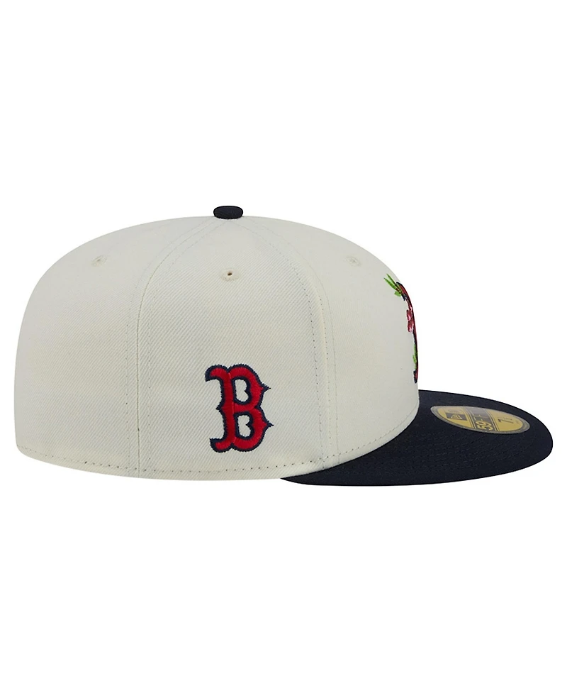 New Era Men's White/Navy Boston Red Sox Blossom 59FIFTY Fitted Hat