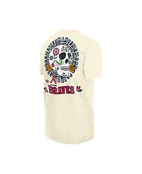 New Era Men's Natural Atlanta Braves Dia de los Muertos Sugar Skull T-Shirt