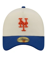 New Era Men's Cream York Mets Chrome A-Frame 59FORTY Fitted Hat