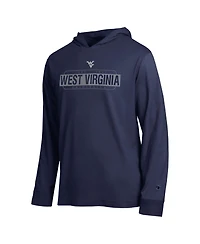 Champion Men's Navy West Virginia Mountaineers Gradient All-Star Long Sleeve Hooded T-Shirt
