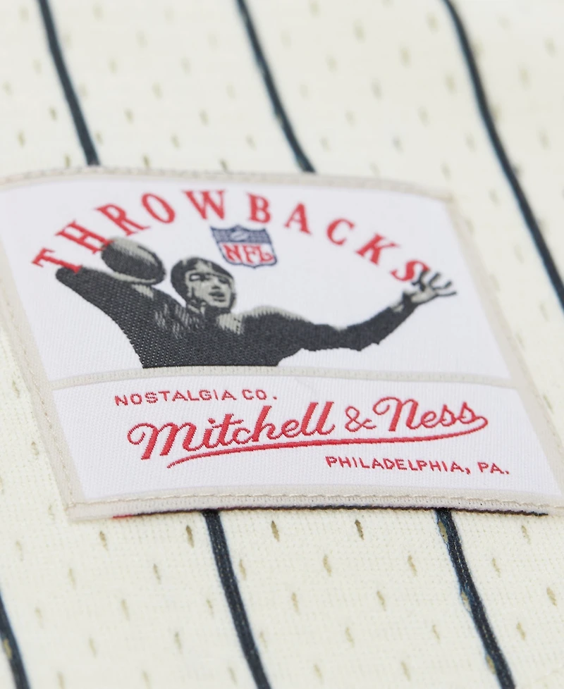 Mitchell & Ness Men's Cream Philadelphia Eagles Big Tall Heavyweight Mesh Button-Up Fashion Jersey