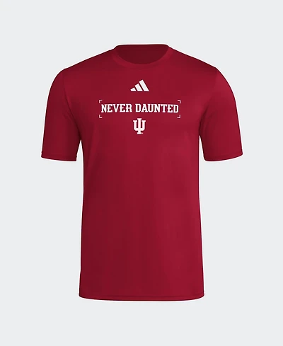 Adidas Men's Crimson Indiana Hoosiers Locker Slogan Football Pre-Game T-Shirt