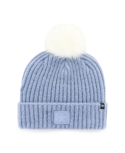 '47 Brand Women's Light Blue Dallas Cowboys Mellow Cuffed Knit Hat with Pom