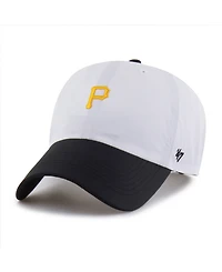 47 Brand Men's White/Black Pittsburgh Pirates Vista Mini Clean Up Adjustable Hat