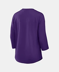 Fanatics Women's Minnesota Vikings Team First Deceptive Juke 3/4-Sleeve V-Neck Graphic T-Shirt