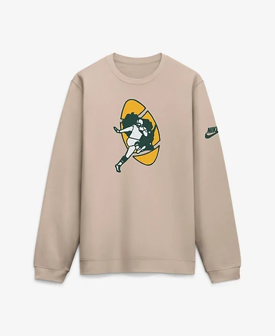 Nike Men's Sand Green Bay Packers I-Formation Rewind Club Crew Sweatshirt