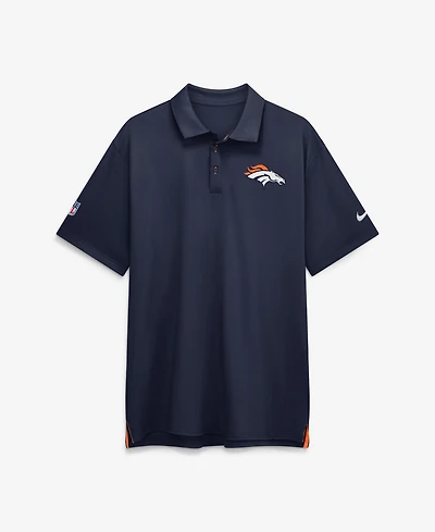 Nike Men's Navy Denver Broncos Sideline Powerful Blocking Dri-fit Tour Polo Shirt