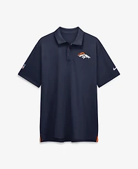 Nike Men's Navy Denver Broncos Sideline Powerful Blocking Dri-fit Tour Polo Shirt