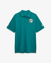 Nike Men's Aqua Miami Dolphins Sideline Powerful Blocking Dri-fit Tour Polo Shirt