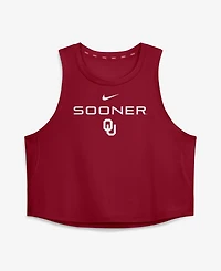 Nike Women's Oklahoma Sooners One Slim-Fit Cropped Tank Top