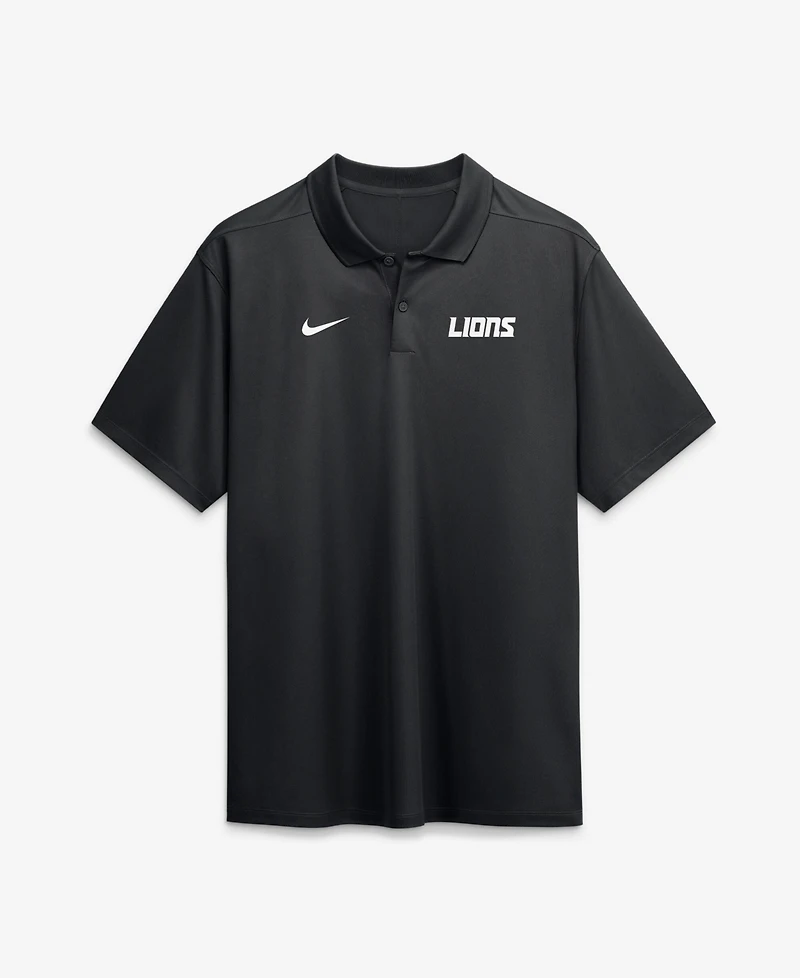 Nike Men's Black Detroit Lions Wordmark Victory Dri-fit Polo Shirt