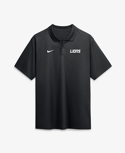 Nike Men's Black Detroit Lions Wordmark Victory Dri-fit Polo Shirt