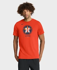 Nike Men's Orange Houston Astros Tri-Blend Logo T-Shirt
