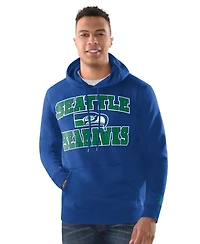 Starter Men's Royal Seattle Seahawks Hoodie and Cuffed Knit Hat Combo Pack