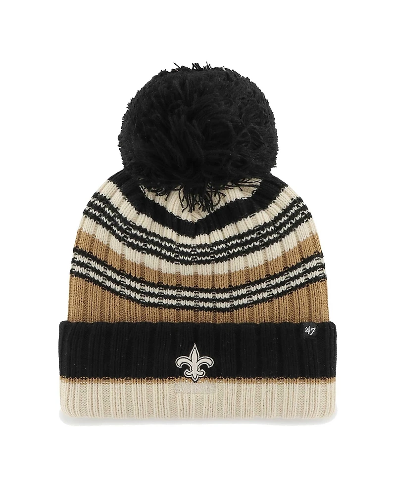 '47 Brand Women's Natural New Orleans Saints Barista Cuffed Knit Pom Hat