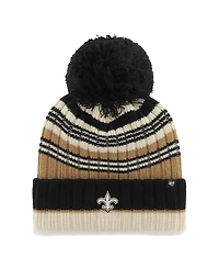 '47 Brand Women's Natural New Orleans Saints Barista Cuffed Knit Pom Hat