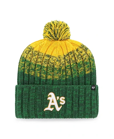 47 Brand Men's Green Oakland Athletics Cascade Cuffed Knit Hat with Pom