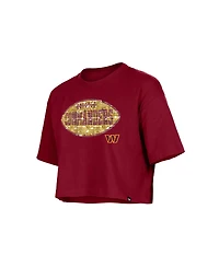 New Era Girl's Burgundy Washington Commanders Flip Sequin Boxy T-Shirt
