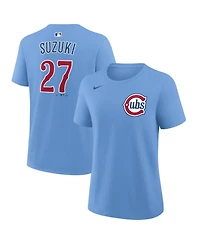 Nike Women's Seiya Suzuki Light Blue Chicago Cubs Name Number T-Shirt