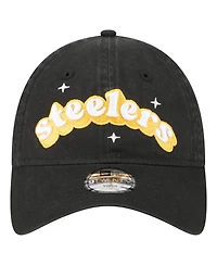 New Era Big Girls Black Pittsburgh Steelers Cheer 9TWENTY Adjustable Hat