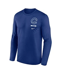 Nike Men's Royal Chicago Cubs 2-Hit Legend Dri-fit Long Sleeve T-Shirt