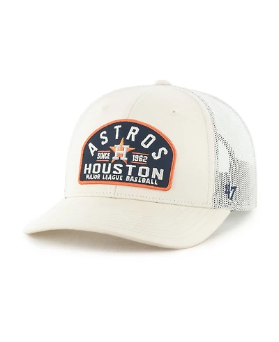 47 Brand Men's Cream Houston Astros Leland Adjustable Trucker Hat