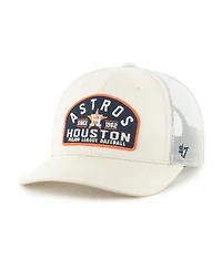 47 Brand Men's Cream Houston Astros Leland Adjustable Trucker Hat
