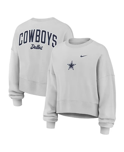 Nike Women's Gray Dallas Cowboys Oversized Primetime Phoenix Fleece Sweatshirt