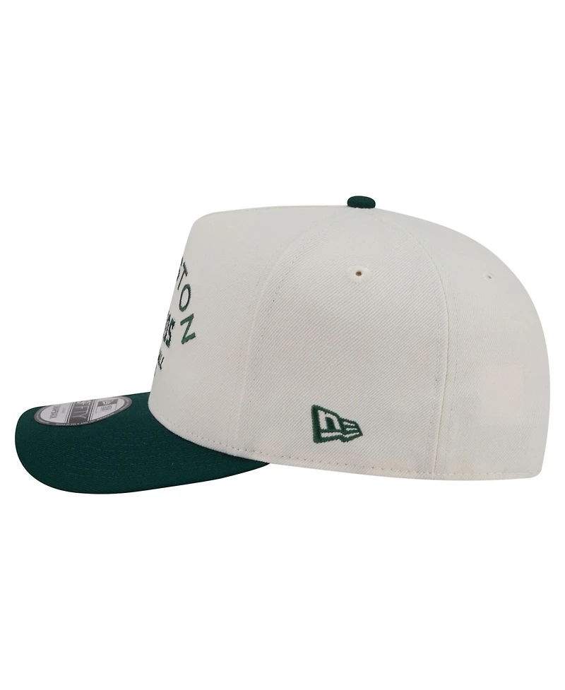 New Era Men's Cream/Dark Green Houston Astros Chrome A-Frame 9FIFTY Snapback Hat
