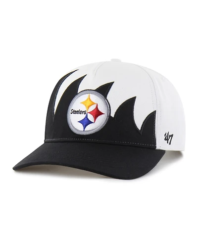 47 Brand Men's White Pittsburgh Steelers Jagged Hitch Adjustable Hat