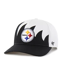 47 Brand Men's White Pittsburgh Steelers Jagged Hitch Adjustable Hat