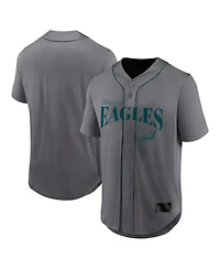 Fanatics Men's Gray Philadelphia Eagles After Hours Button-Up Baseball Top