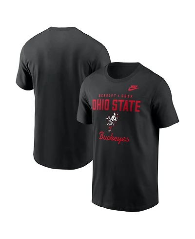 Nike Men's Black Ohio State Buckeyes Legacy Stacked Established T-Shirt