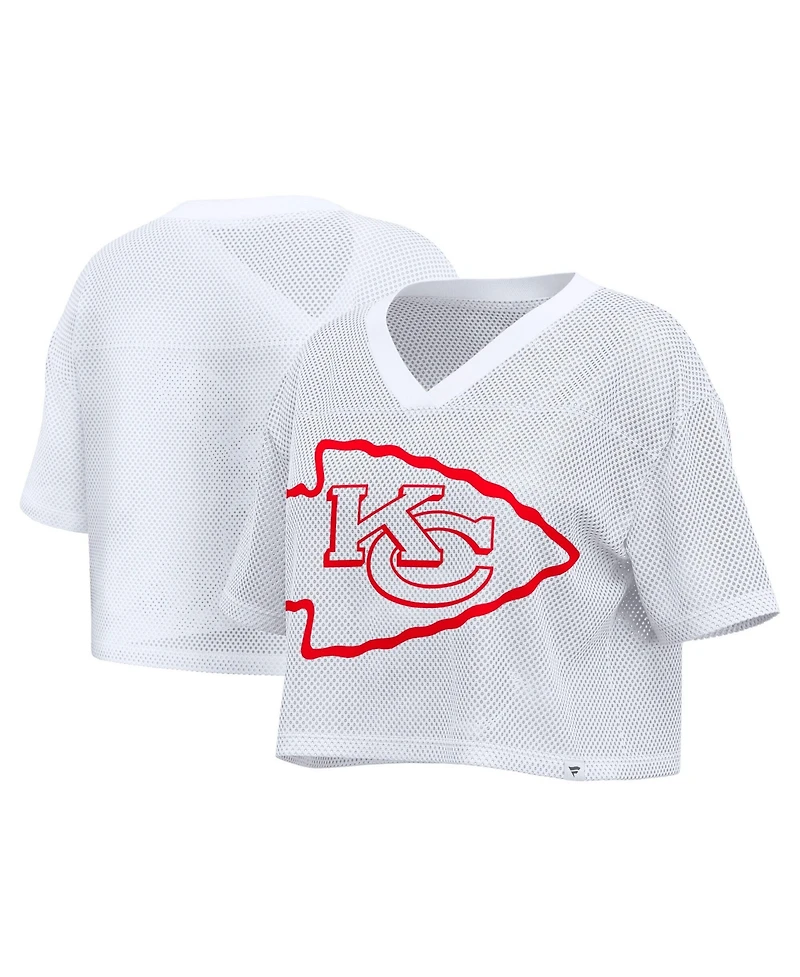 Fanatics Women's Kansas City Chiefs Oversized Mesh Cropped Jersey