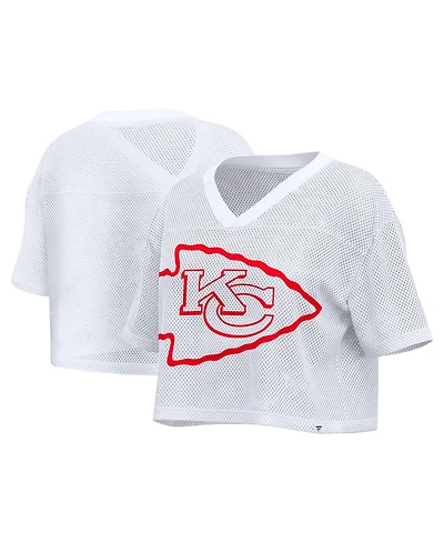 Fanatics Women's Kansas City Chiefs Oversized Mesh Cropped Jersey