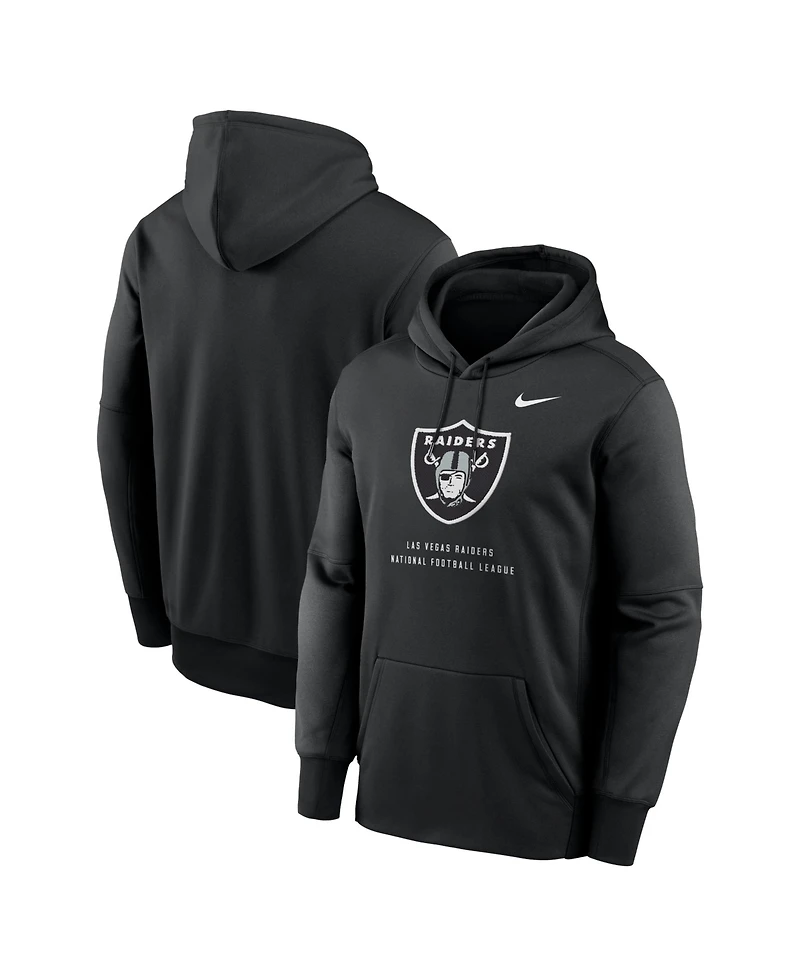 Nike Men's Black Las Vegas Raiders Toss Sweep Therma-fit Hoodie