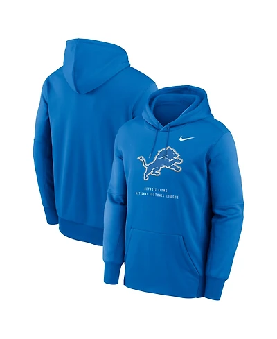 Nike Men's Blue Detroit Lions Toss Sweep Therma-fit Hoodie