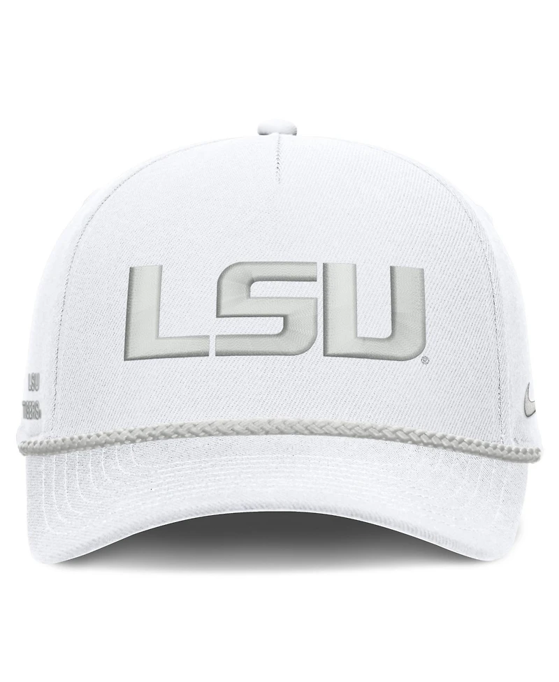 Nike Men's and Women's White Lsu Tigers Rope Rise Adjustable Hat