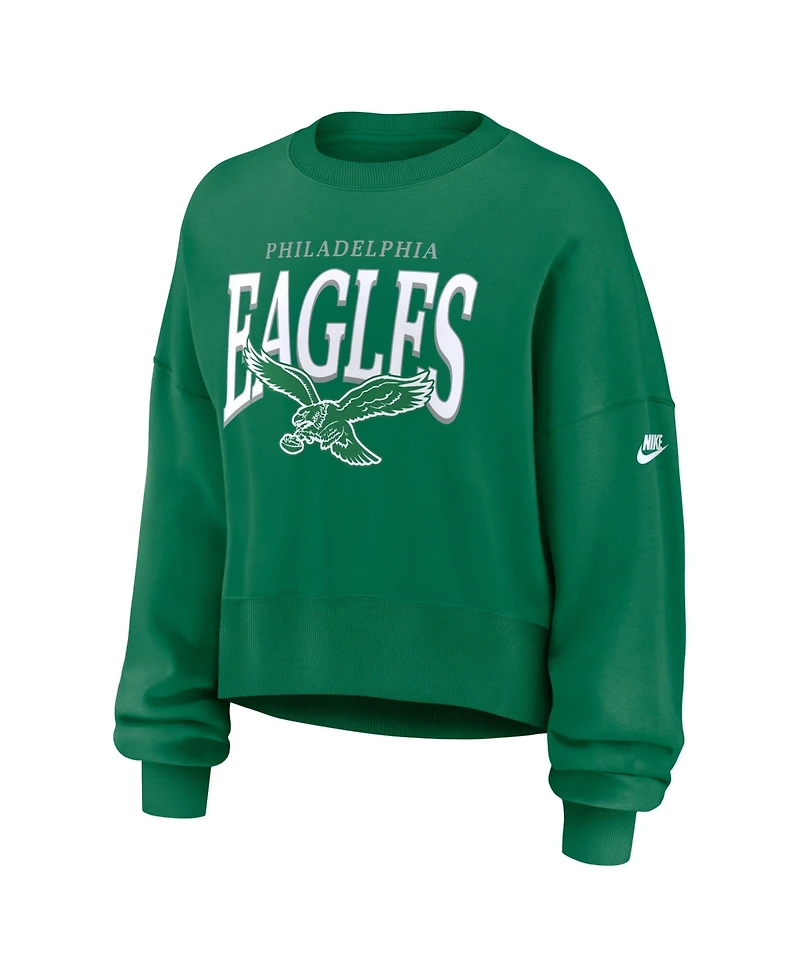 Nike Women's Philadelphia Eagles Phoenix Long-Sleeve Oversized Fleece Sweatshirt