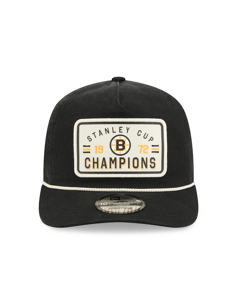 New Era Men's Black Boston Bruins Throwback Stanley Cup Champions Side Patch 19TWENTY Adjustable Hat