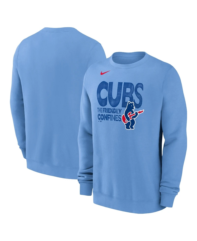 Nike Men's Light Blue Chicago Cubs Electric Bear Sweatshirt