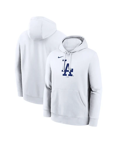 Nike Men's White Los Angeles Dodgers Logo Club Hoodie